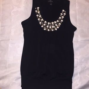 Black top with jewels
